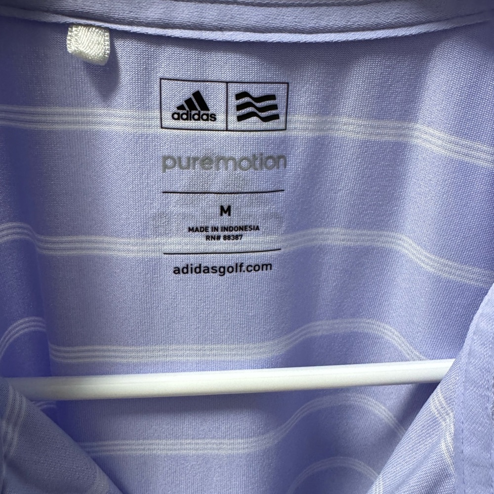 Adidas Men’s Lavender Striped Golf Polo - Picture 3 of 3